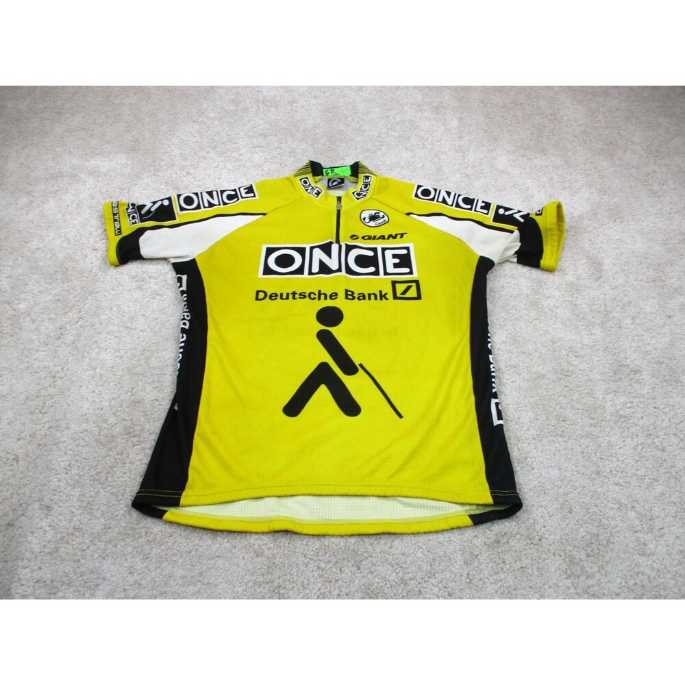 VINTAGE Castelli Cycling Jersey Mens XL Yellow ONCE Deutsche Bank Scorpion